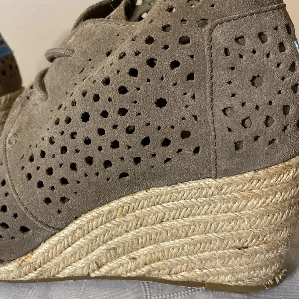 Toms Suede Cutout Wedge